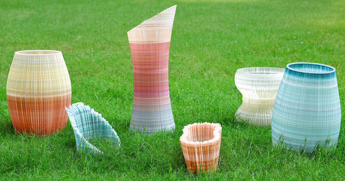 recycled plastic waste turns into a resonant field of sound, light, and space
