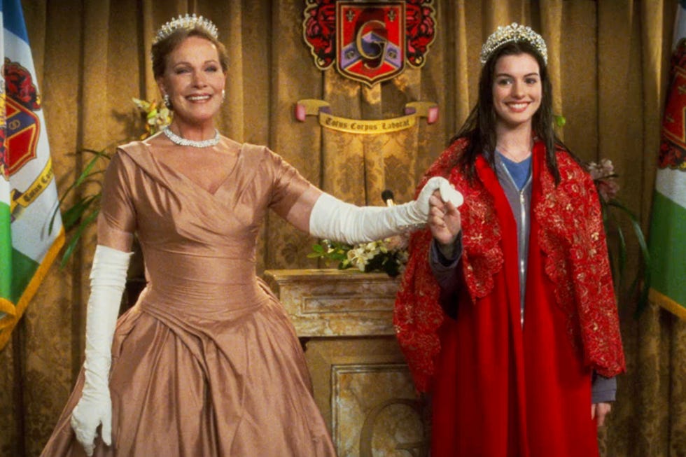 julie andrews, anne hathaway, princess diaries