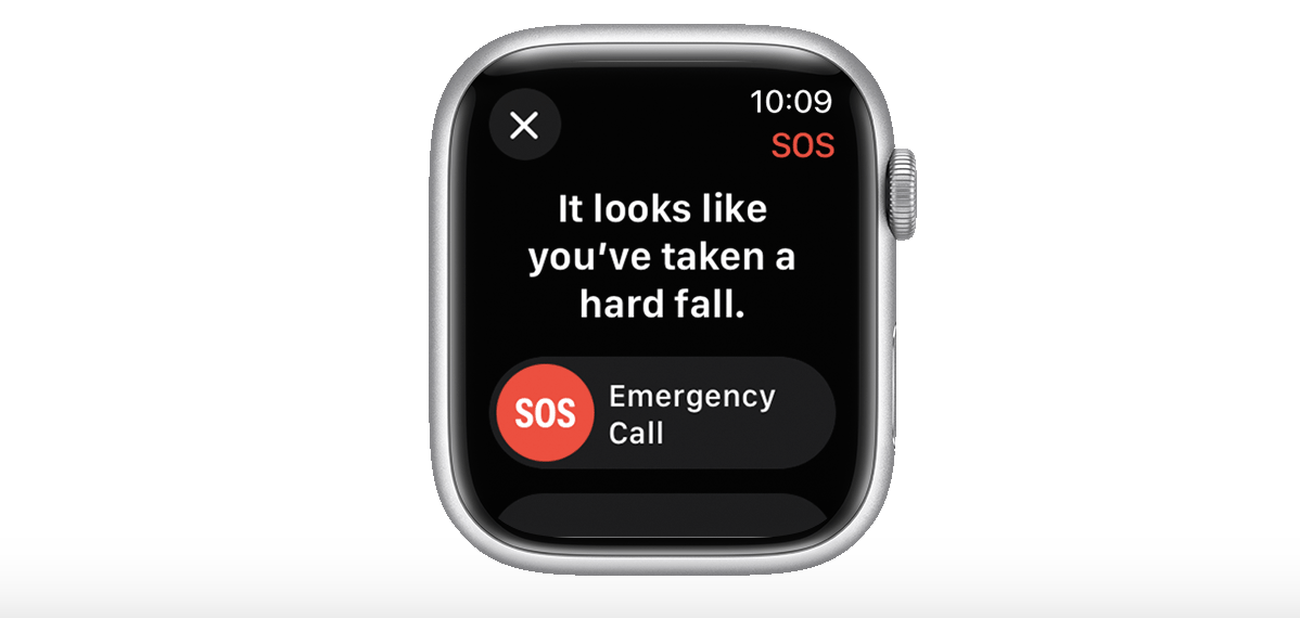 Fall detection feature on Apple watch.
