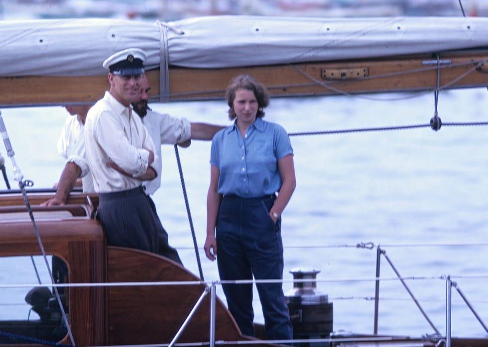 Prince Philip & Princess Anne On Board 'Bloodhound'
