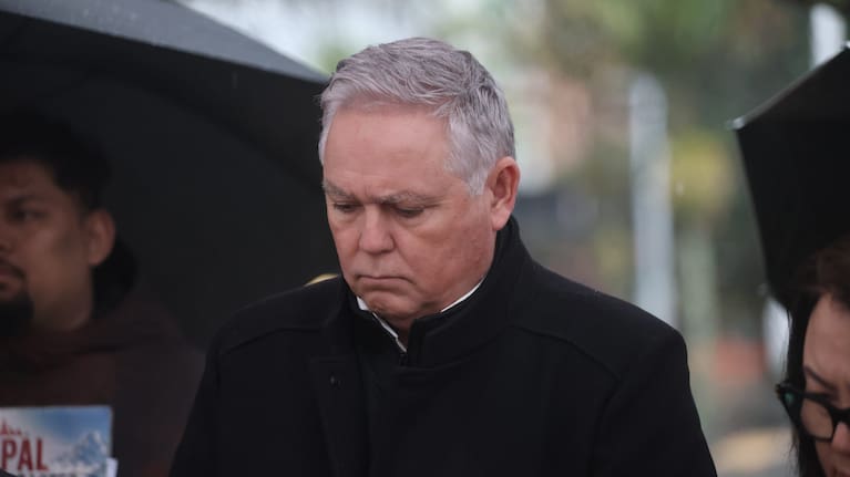 Ethnic Communities Minister Mark Mitchell attends a candlelight vigil in Auckland's Aotea Square on Saturday.