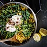 Warm chickpea and rice one-pot wonder.