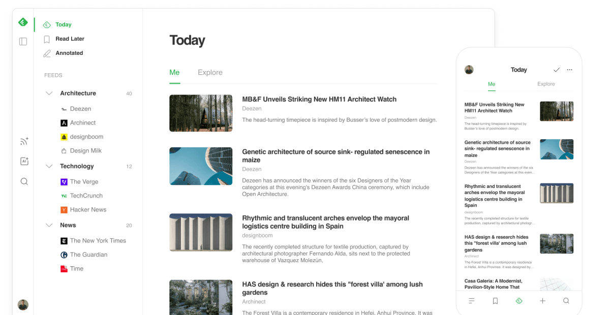 Feedly News page