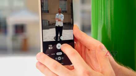 Google Pixel 11 Pro XL in hand showing the new 5x portrait Camera zoom