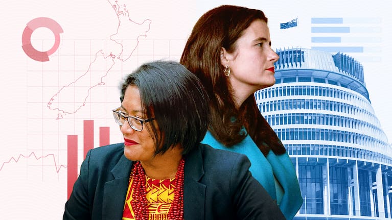 Finance Minister Nicola Willis and Labour finance spokesperson Barbara Edmonds. 1News Graphic / Vania Chandrawidjaja
