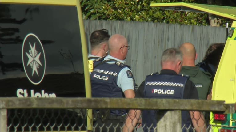 Hato Hone St John staff with police at Wattle Downs.