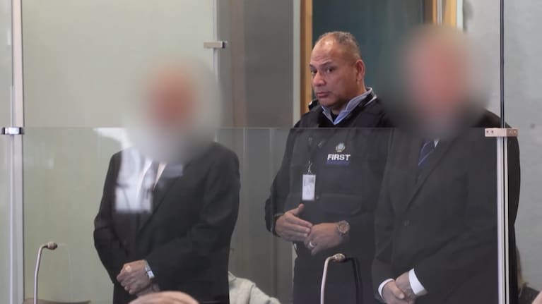 The two defendants during the trial.