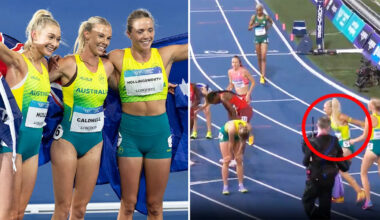 Jess Hull wins praise for stunning act of sportsmanship after historic Aussie sweep at Comm Games