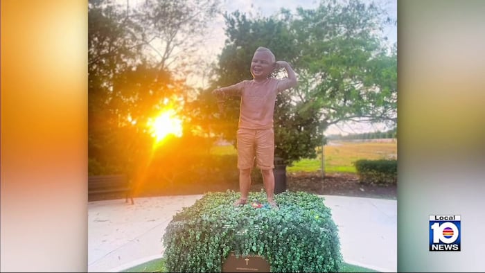Grieving parents make public plea for return of ‘priceless’ statue to Miami Lakes park