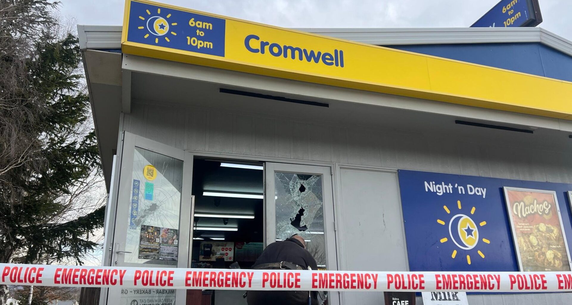 Cromwell store smashed up in daylight rampage