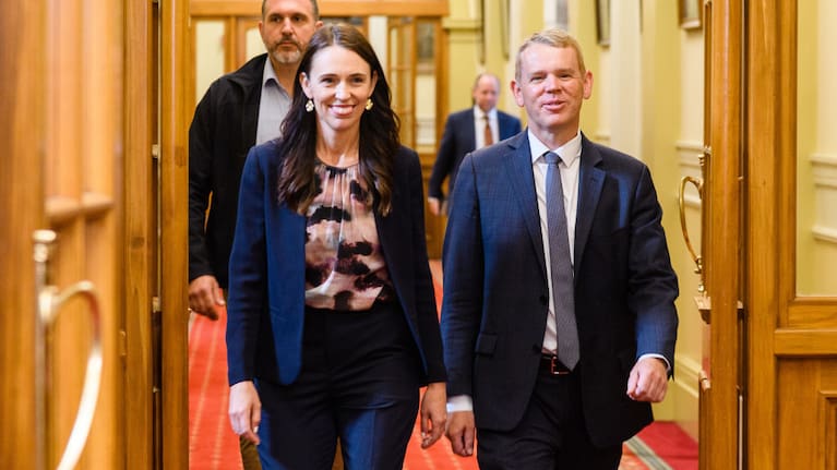 Jacinda Ardern and Chris Hipkins in 2023.