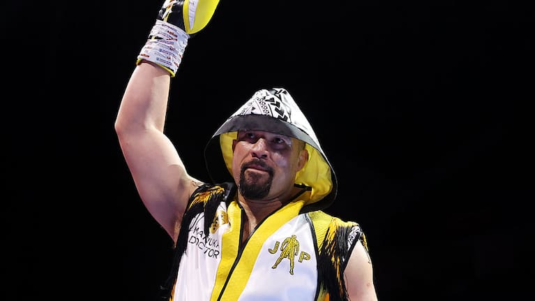 Joseph Parker enters the ring prior to the Heavyweight fight between Joseph Parker and Fabio Wardley on the "All or Nothing" Fight Night.