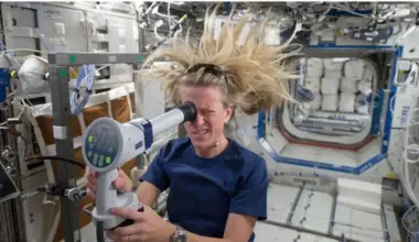 NASA astronaut Karen Nyberg images her eye with a fundoscope aboard the International Space Station during the Expedition 37 mission in 2013. Credit: NASA