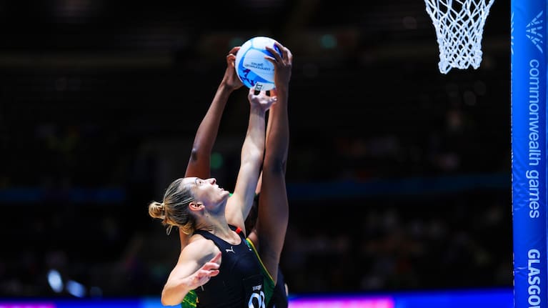 Karin Burger of New Zealand, New Zealand Silver Ferns v Jamaica, pool B netball match of the 2026 Glasgow Commonwealth Games at OVO Hydro, Glasgow, Scotland on Sunday, July 26, 2026.