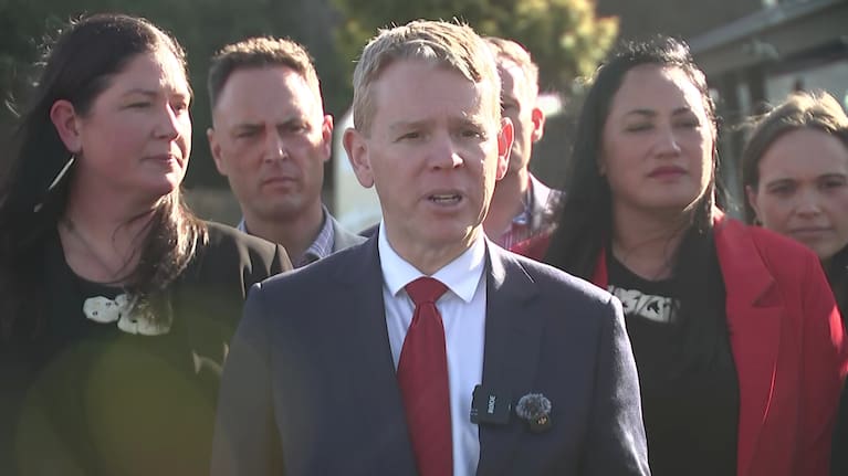 Labour's Chris Hipkins speaks during the party's Māori campaign launch at Wainuiomata Marae in Lower Hutt.