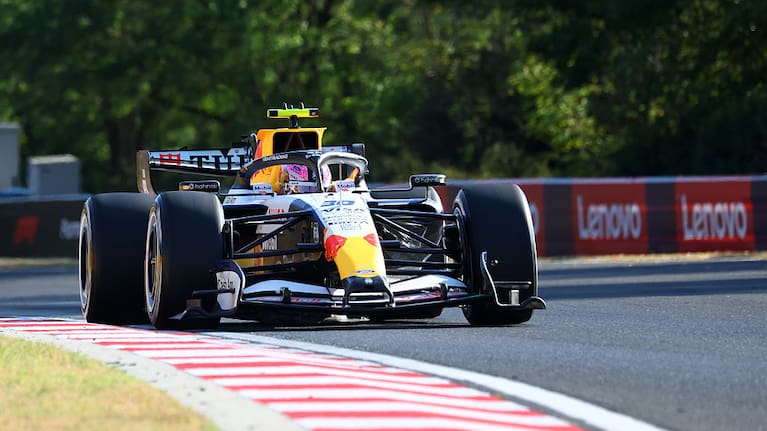 Liam Lawson of Visa Cash App Racing Bulls F1 Team on track during free practice 2 ahead of the F1 Grand Prix of Hungary.