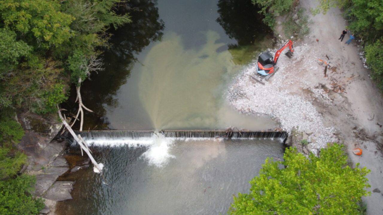 Lower Citico Dam removal, Citico Creek, Tennessee Lower Citico Dam removal, Citico Creek, Tennessee