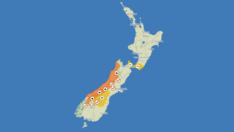 MetService weather warnings as of August 27 at 10am.