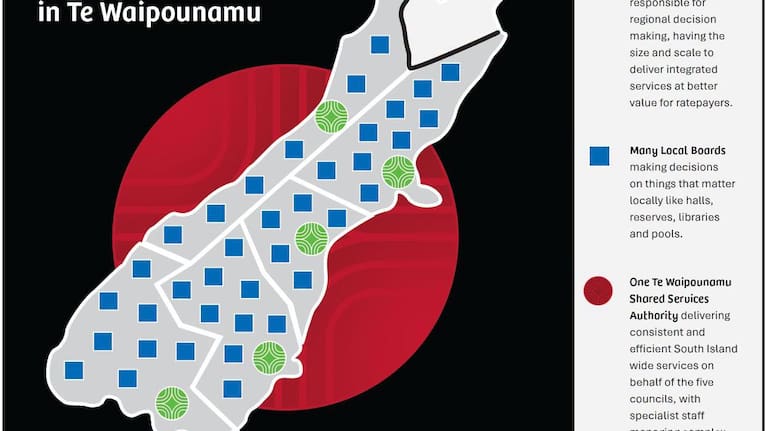 Ngāi Tahu's proposed council boundaries plan.