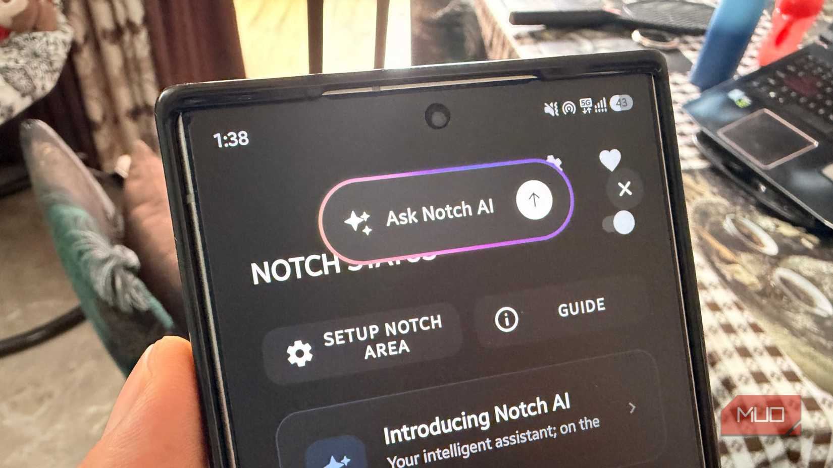 Notch AI activated by Notch Touch app