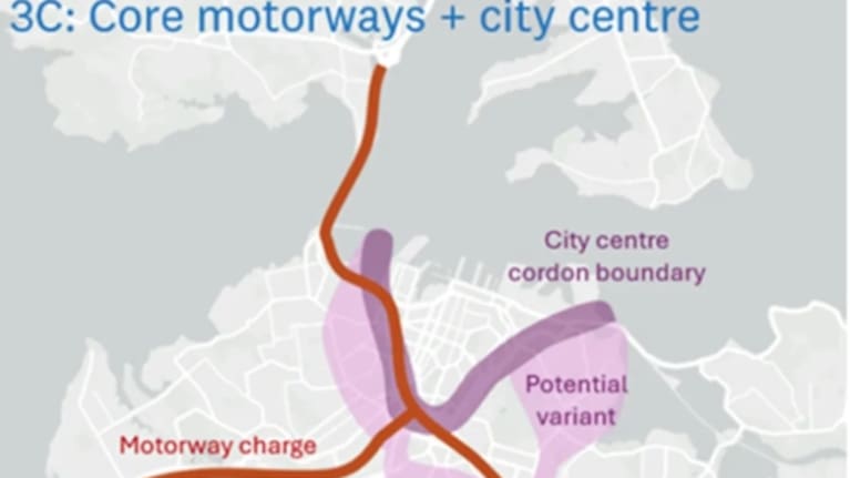 Option 3: Core motorways and city centre includes the Harbour Bridge, Pt Chevalier and Mt Wellington