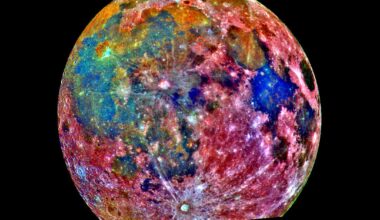 A multicolored picture of Earth's Moon.