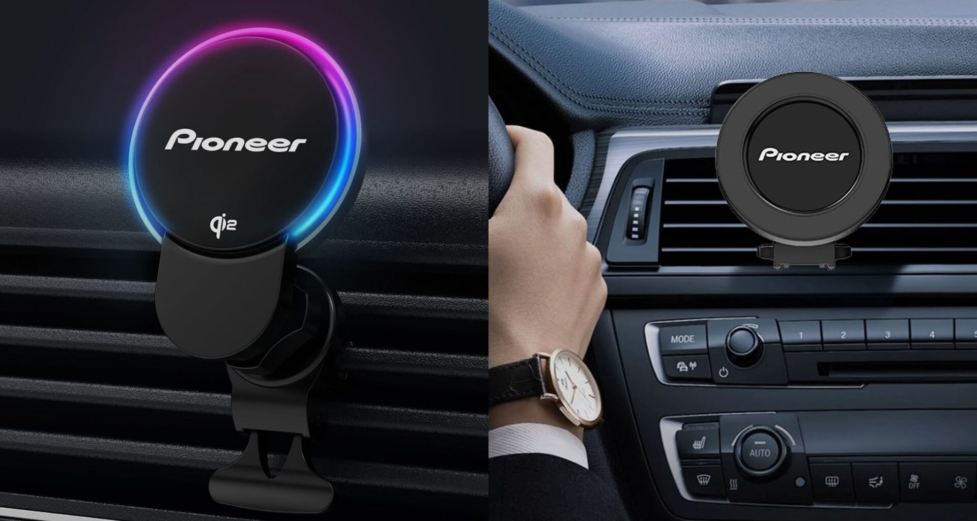 Pioneer's wireless charger with an integrated cooling fan vs. the regular version