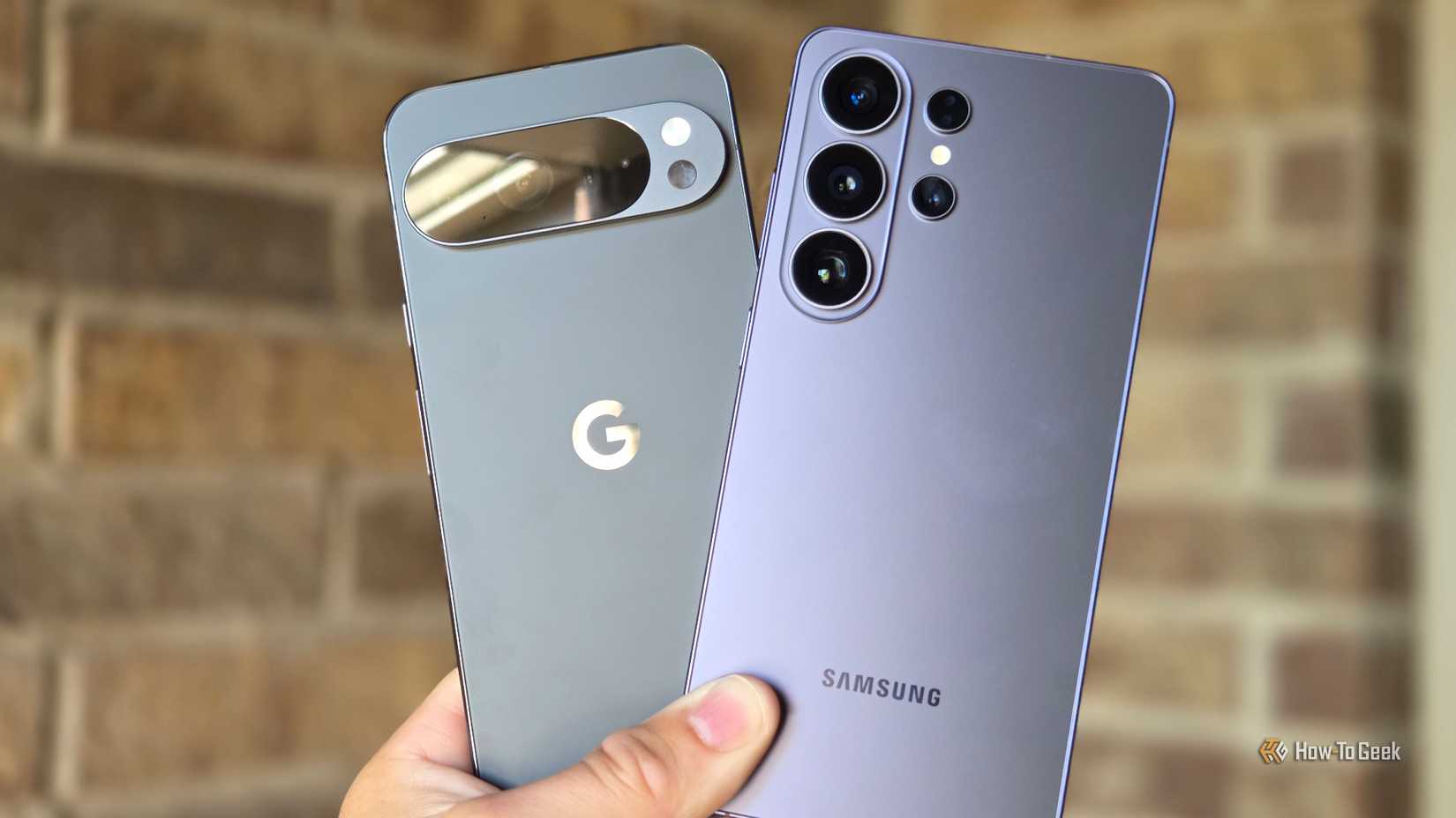 Pixel 10 Pro XL and Galaxy S26 Ultra in the hand.