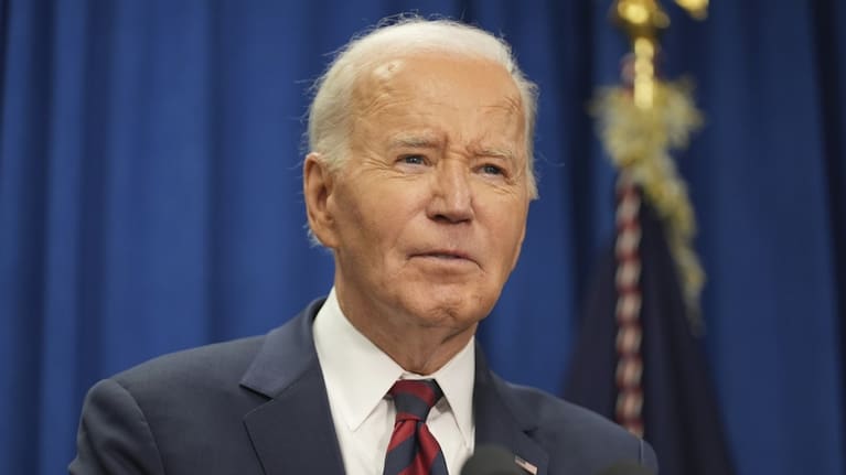 President Joe Biden speaks to the media in North Charleston, January 19, 2025.
