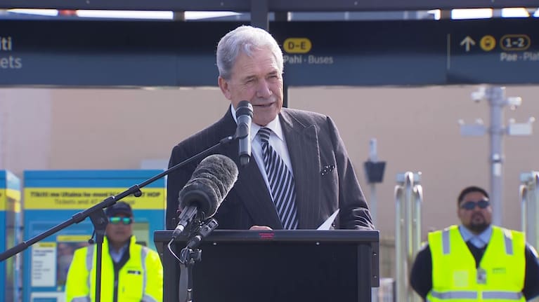 Rail Minister Winston Peters in Drury this afternoon.