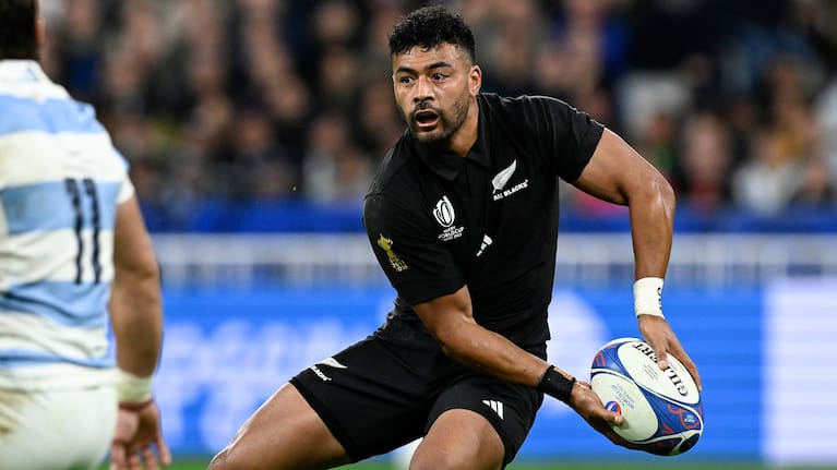 Richie Mo'unga in action for the All Blacks during their semifinal victory over Argentina.
