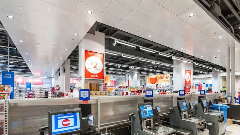 Self-checkouts at Kmart.