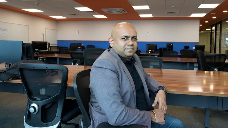 Shivaram K R, CEO of Hue Learn, poses for a portrait in his office in Bengaluru, India.
