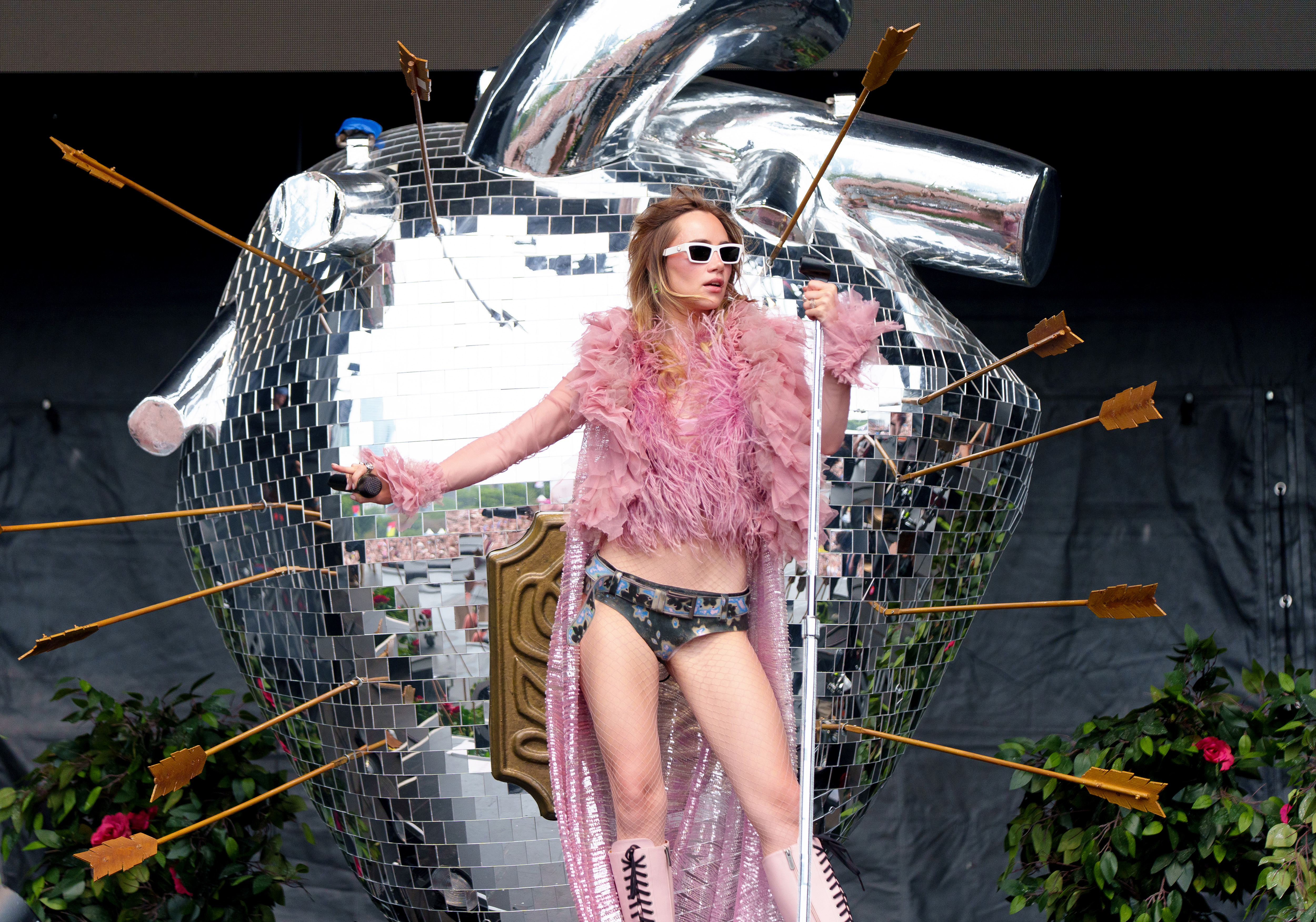 Suki Waterhouse performs onstage during Lollapalooza