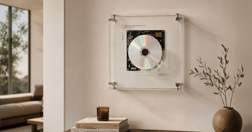 this transparent CD player puts album artwork back in motion