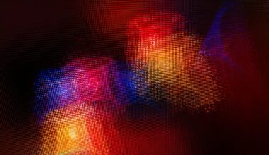 red and purple light digital wallpaper