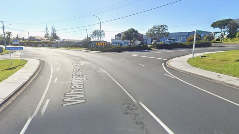 The intersection of Tiri Rd and Whangaparāoa Rd in Manly.