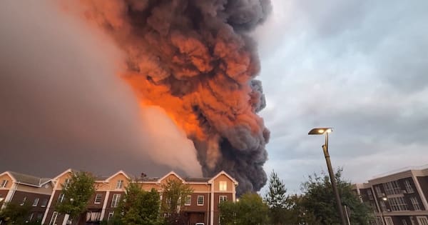 Watch: Russian retail giant's depot ablaze after Ukrainian strike