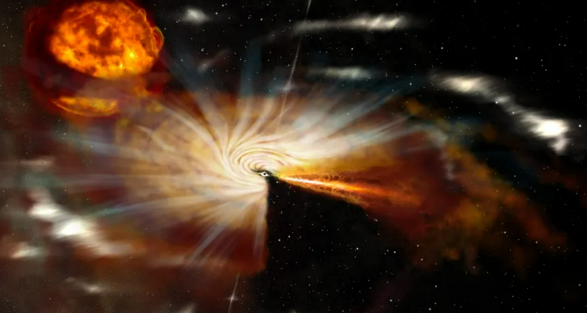 Astronomers watch a black hole's feeding frenzy end with a bad case of cosmic indigestion