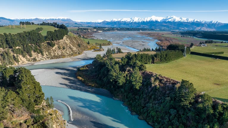 Gravel is being extracted from the Waimakariri River to build a motorway.