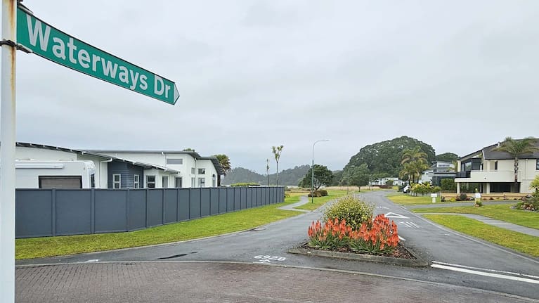 Waterways Drive and its connecting streets, with their cobbled crossings and roundabouts and smooth asphalt, are appealing to homeowners. (Source: LDR)
