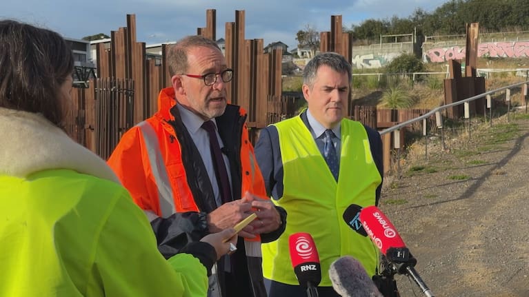 Wellington Mayor Andrew Little and Housing Minister Chris Bishop.