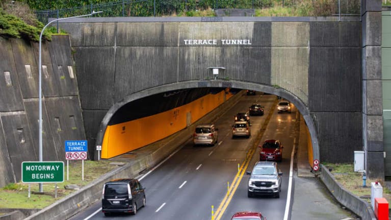 Wellington's Terrace Tunnel at the northbound entrance.