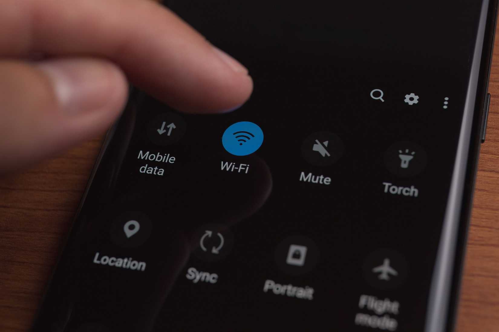 someone turning on wi-fi on their mobile