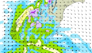 Cold front smacks the South, blowing over caravan and bringing snow to near sea level