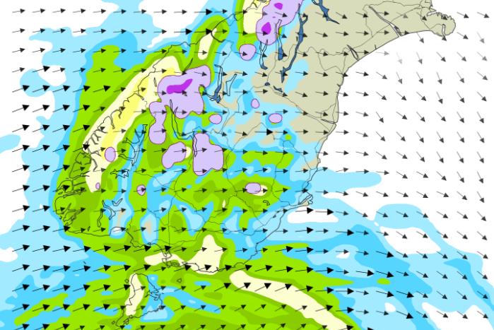 Cold front smacks the South, blowing over caravan and bringing snow to near sea level