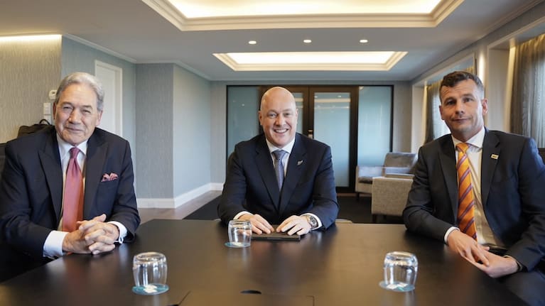 Winston Peters, Christopher Luxon and David Seymour.