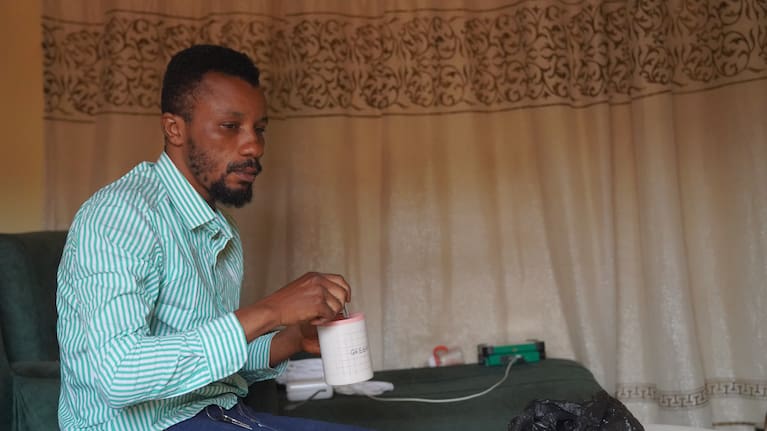 Wiza Bondele, a health worker on the prevention and control team, seen at his home in Ituri province, eastern Congo, Wednesday, August 5, 2026.
