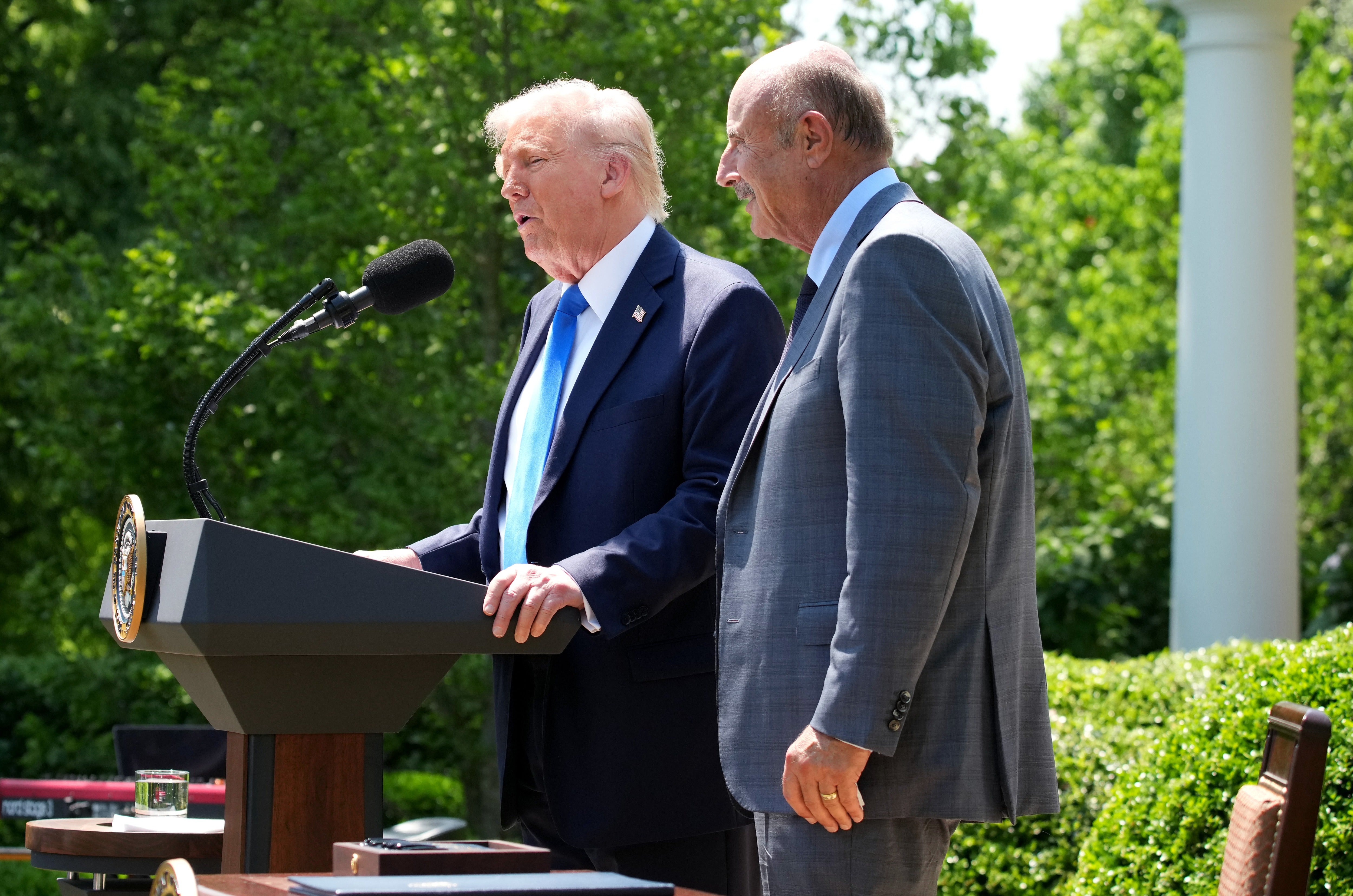 President Donald Trump pictured in 2025 alongside Dr. Phil McGraw, who serves on Trump’s Religious Liberty Commission