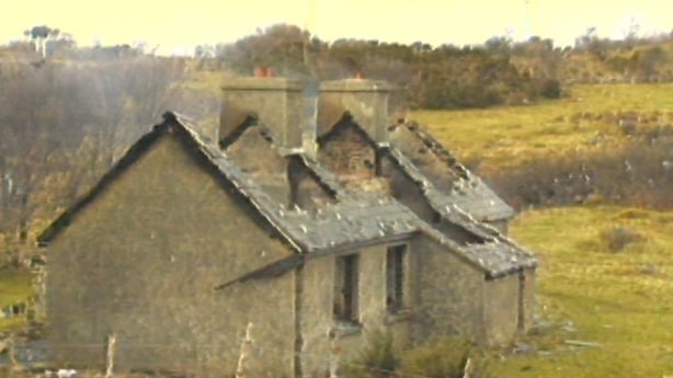 A farmhouse on fire in rural Ireland